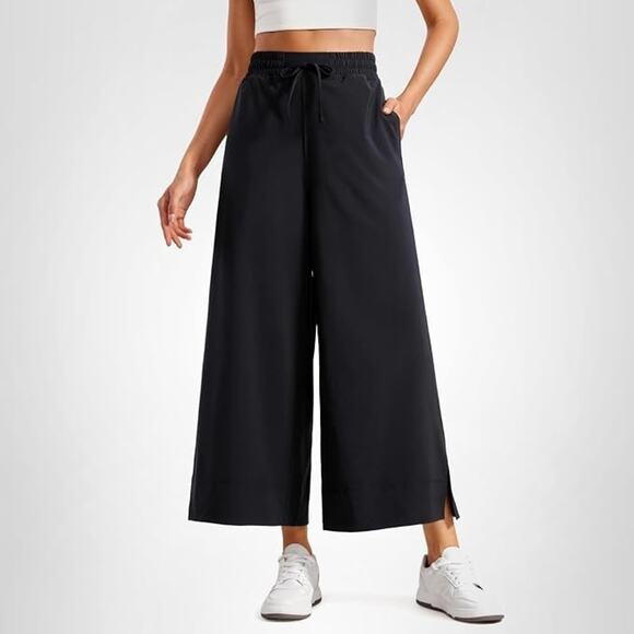 CRZ YOGA Pants - CRZ YOGA Women's Black 25" Lightweight Wide Leg Cropped Pants, Size Small